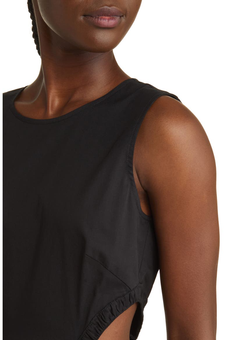 Cutout Cotton Blend Midi Dress, Alternate, color, BLACK