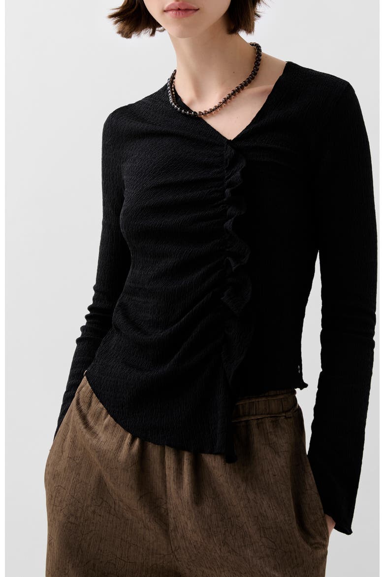 Wrinkle Ls Tee, Main, color, Black