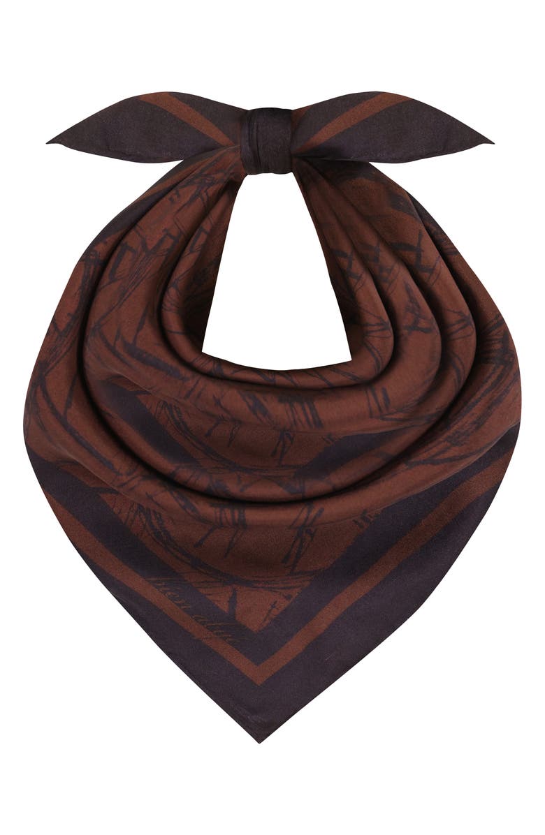 Bien Abyé Cinnamon Bark Square Silk Scarf, Main, color,