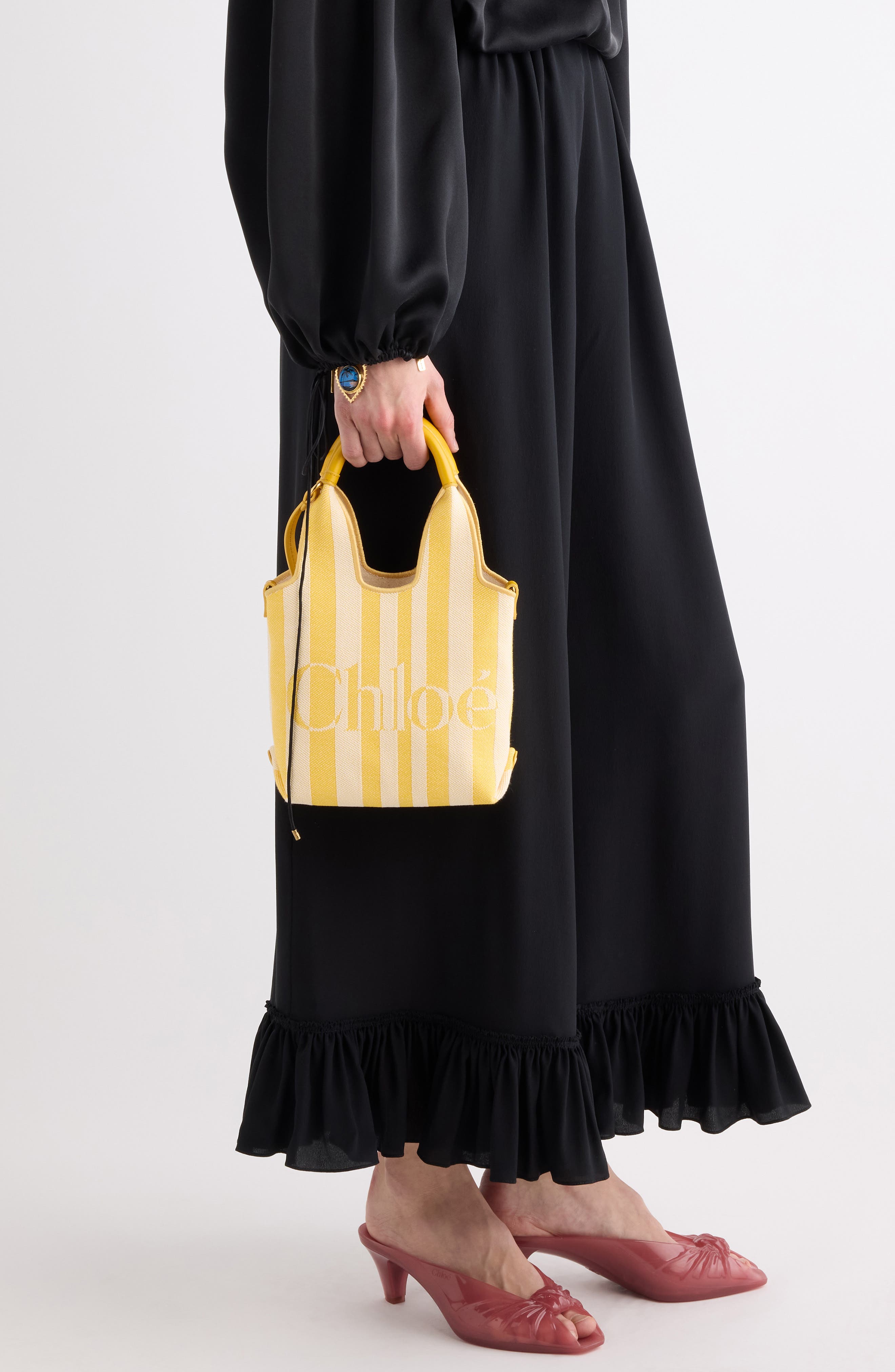 Mini Stripy Jacquard Stripe Crossbody Tote, Alternate, color, RADIANT YELLOW