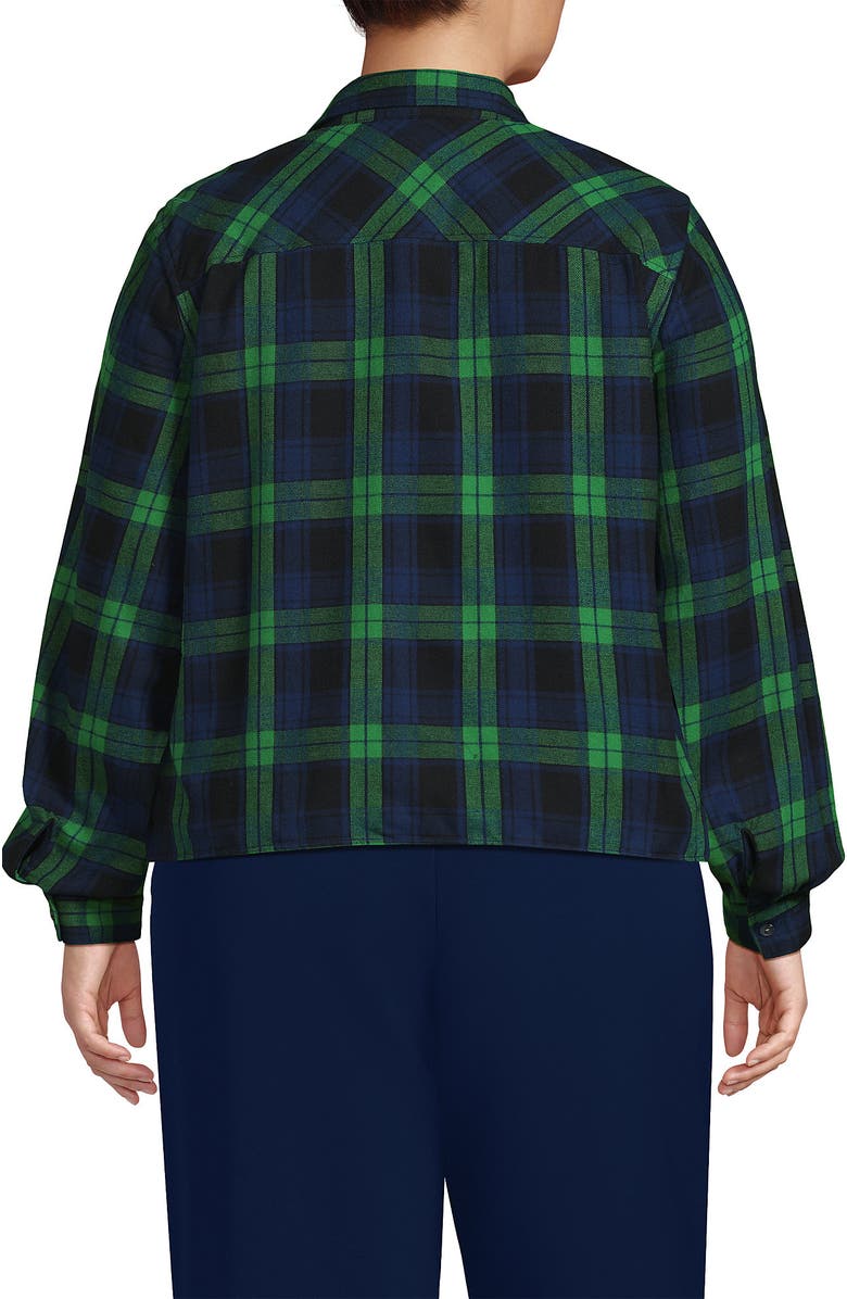 Lands' End Cropped Flannel Shirt, Alternate, color, 