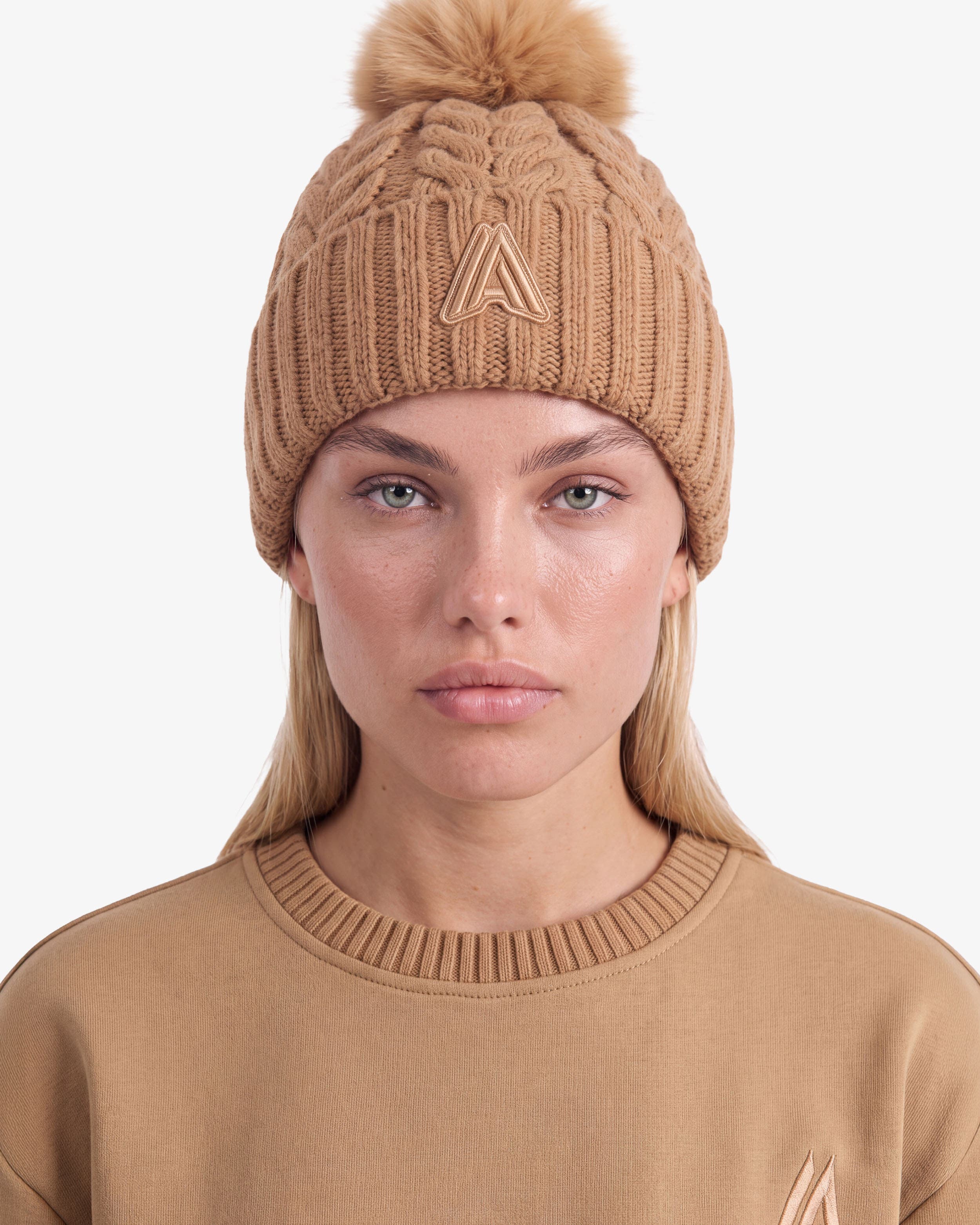 Alpenhaus Murier Cable Knit Beanie With Removable Pompom (Women ...