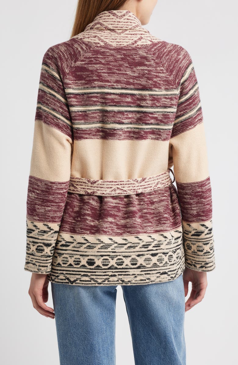 THE GREAT. The Riding Tie Waist Cardgian, Alternate, color, Rusted Red Multi