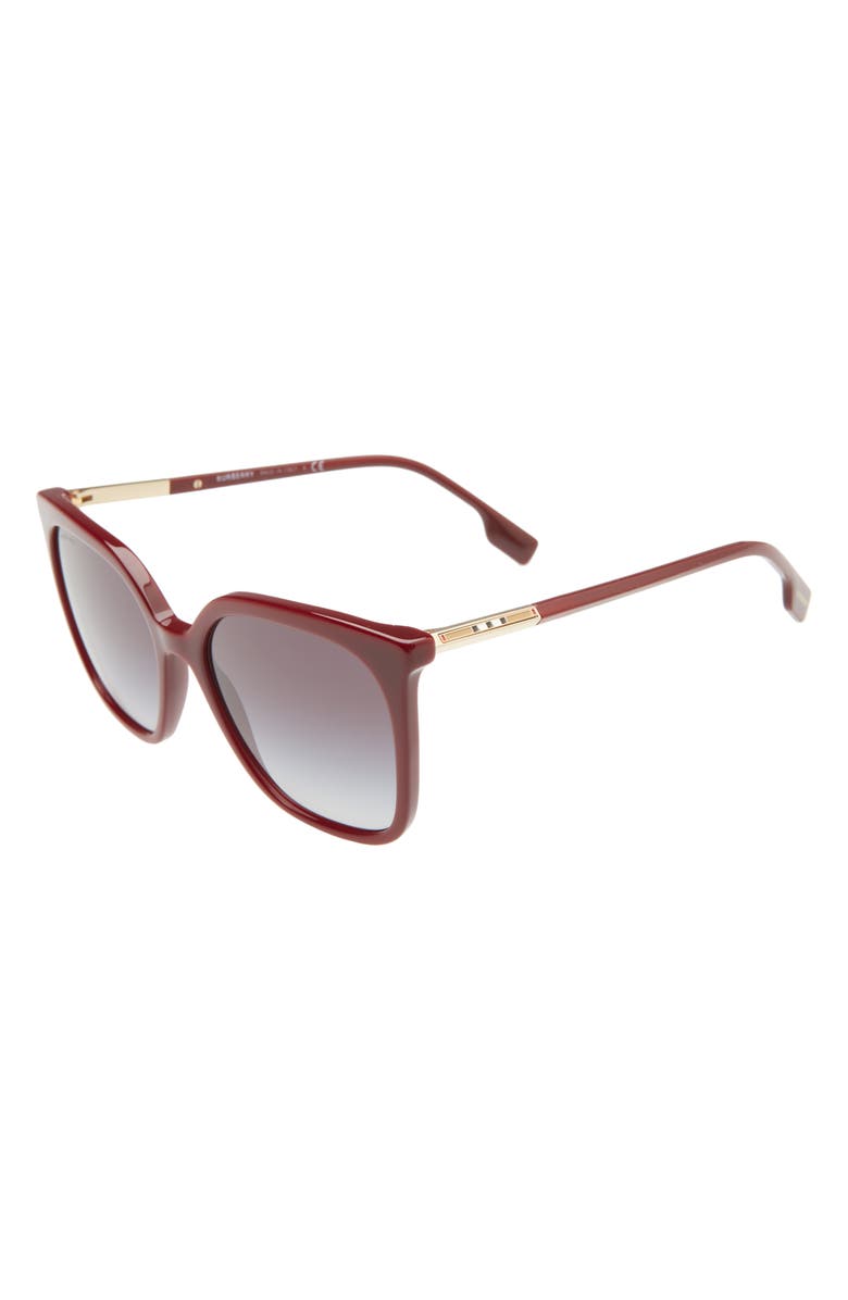 Burberry Lilac 56mm Square Sunglasses, Alternate, color, Bordeaux