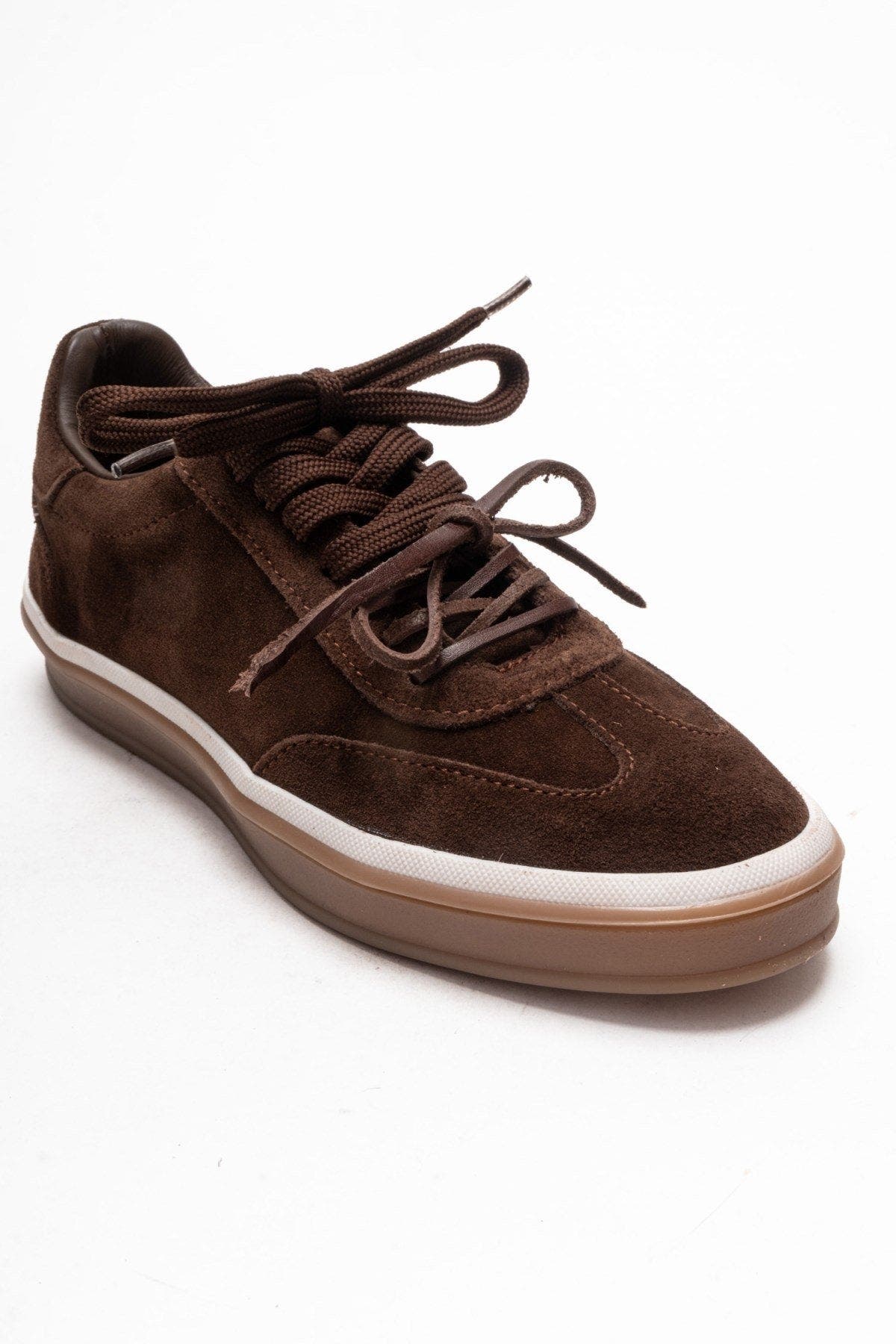 Forever & Always Shoes Melle Leather Sneaker, Alternate, color, Brown Suede