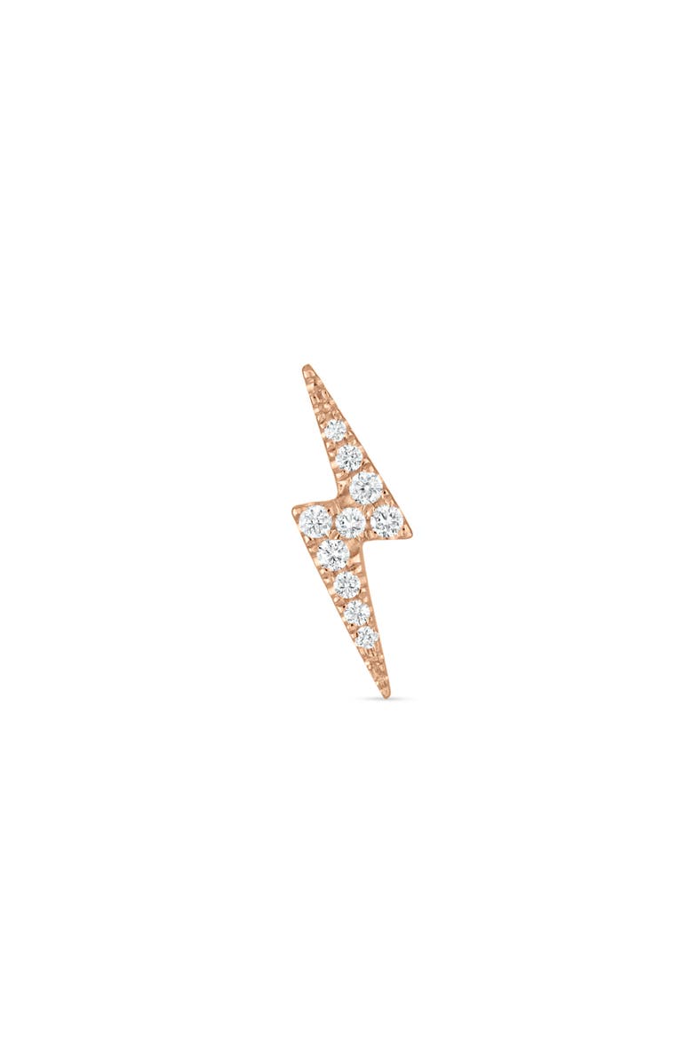 MARIA TASH Diamond Lightning Bolt Single Stud Earring, Alternate, color, Rose Gold