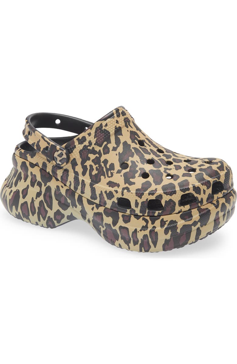 CROCS Bae Animal Platform Clog, Main, color, Sepia Leopard