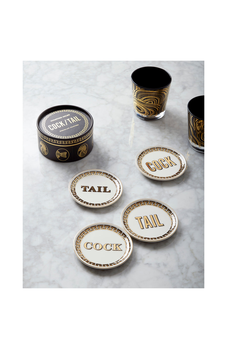 Jonathan Adler Cock/Tail Coaster Set, Alternate, color, 