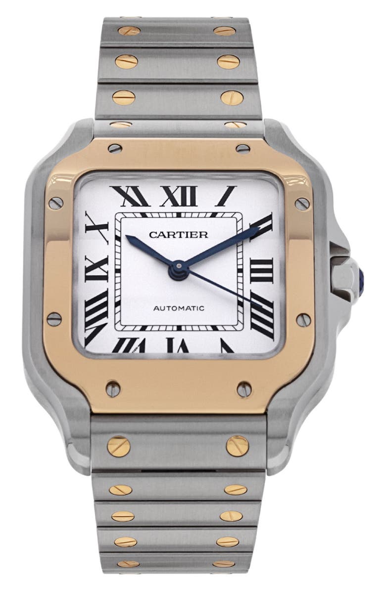 Watchfinder & Co. Cartier Preowned Santos Automatic Bracelet Watch, 40mm, Main, color, 