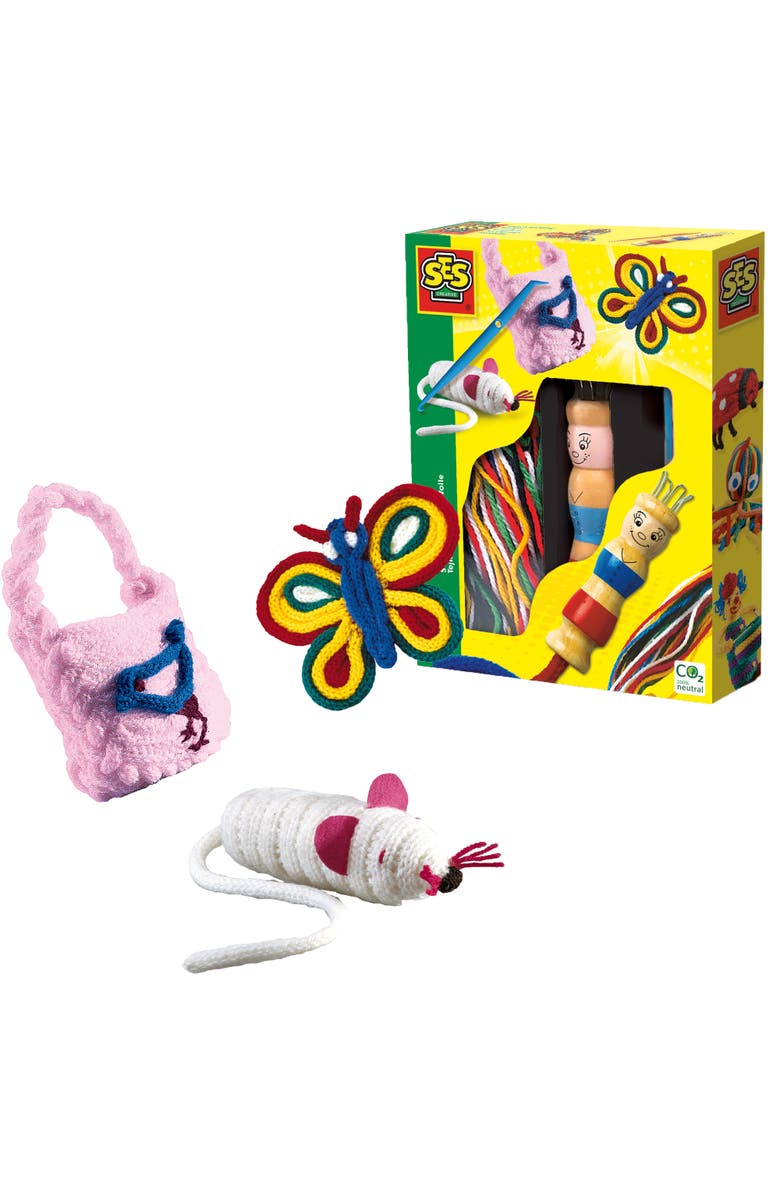 SES Creative French Knitting Kit Learn To Knit For Kids, Ages 5+, Alternate, color, Multicolored