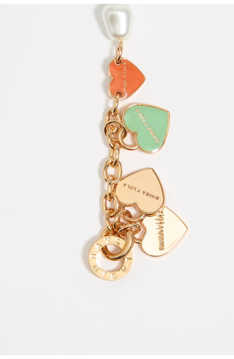 Bimba y Lola Chain Hearts Logo Necklace, Alternate, color, 