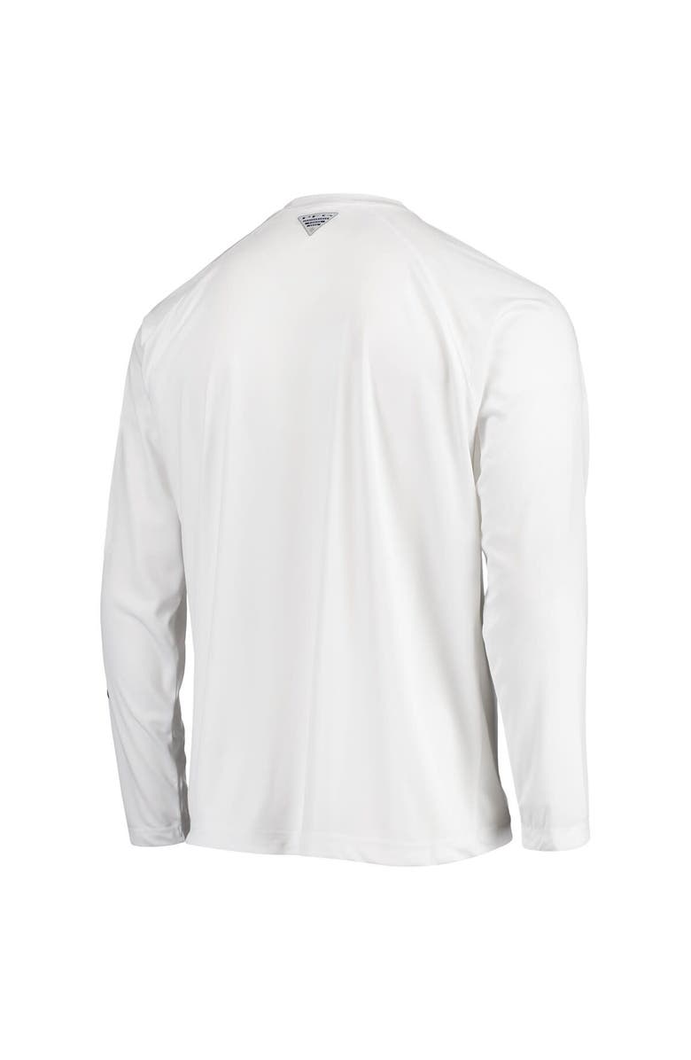 Columbia Men's Columbia White Los Angeles Dodgers Americana Terminal Tackle Omni-Shade Raglan Long Sleeve T-Shirt, Alternate, color, 