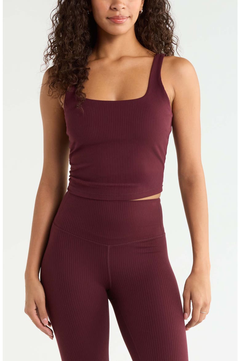 Thrive Rib Bra Tank, Main, color, BURGUNDY STEM