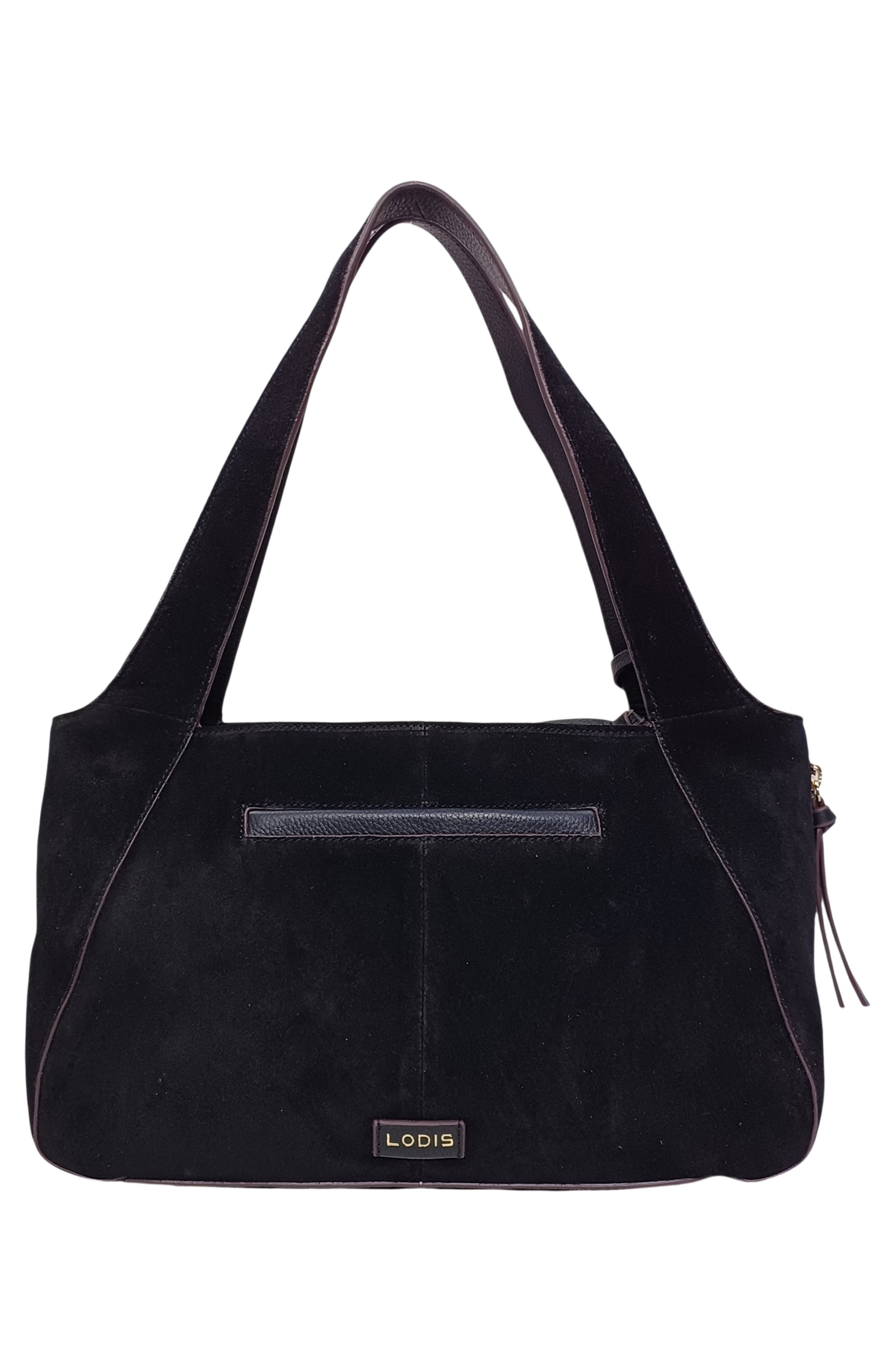 Ceres Medium Leather Tote, Alternate, color, BLACK SUEDE