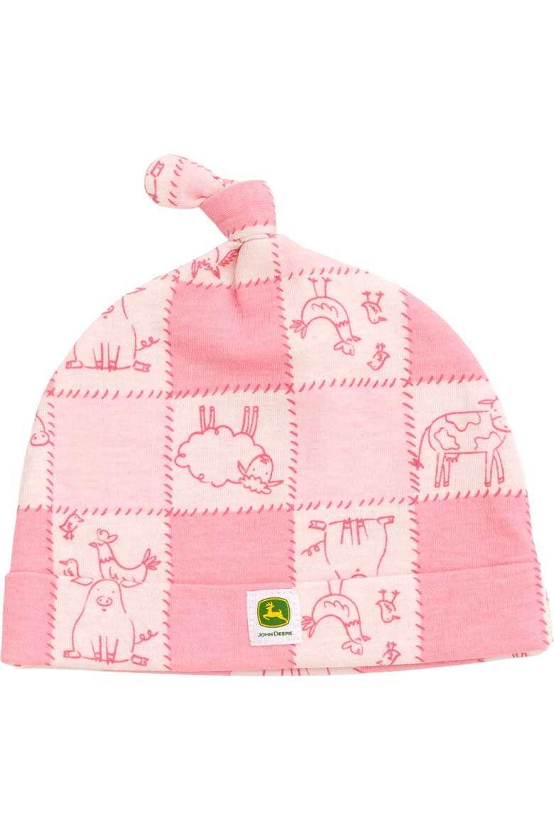 3 Piece Bodysuit Pants and Hat Set, Alternate, color, Patchwork Pink