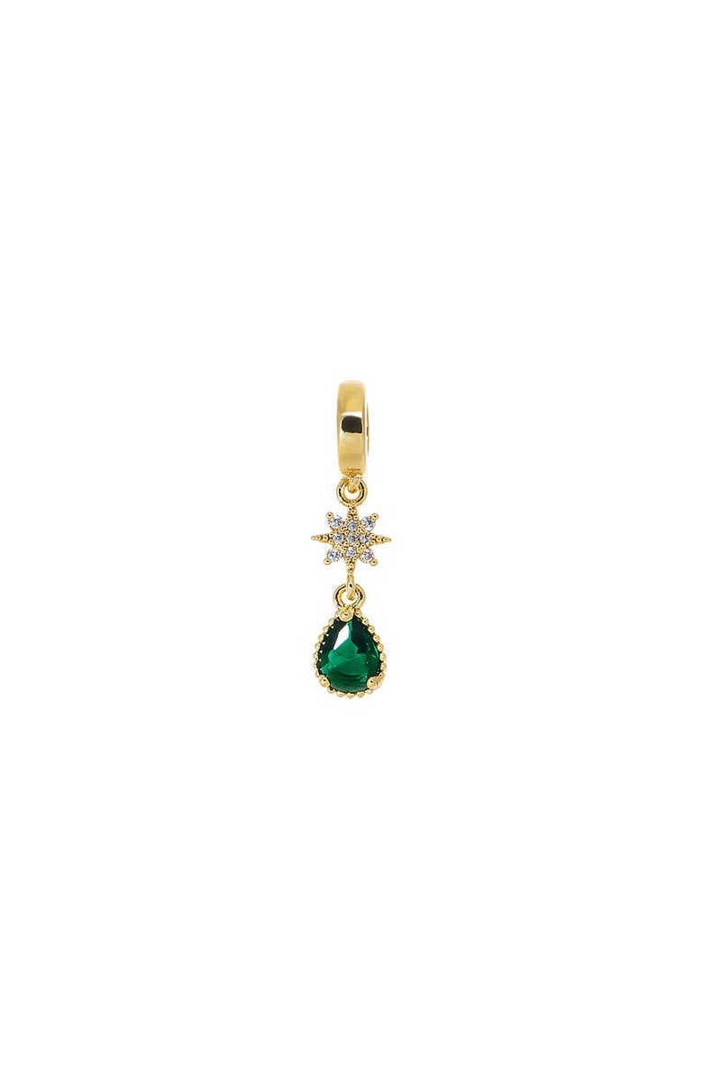 BY ADINA EDEN Emerald CZ Drop Star Charm, Main, color, Emerald Green