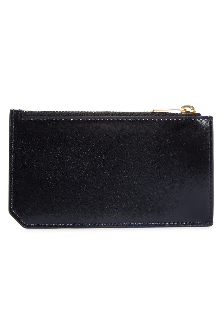 Zip Leather Card Case, Alternate, color, NERO