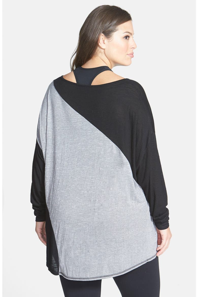 'First Place' Colorblock Pullover, Alternate, color, GREY HEATHER/ BLACK