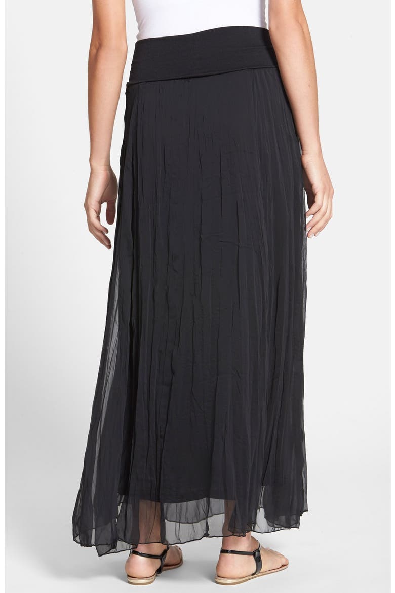 Crinkled Maxi Skirt, Alternate, color, BLACK