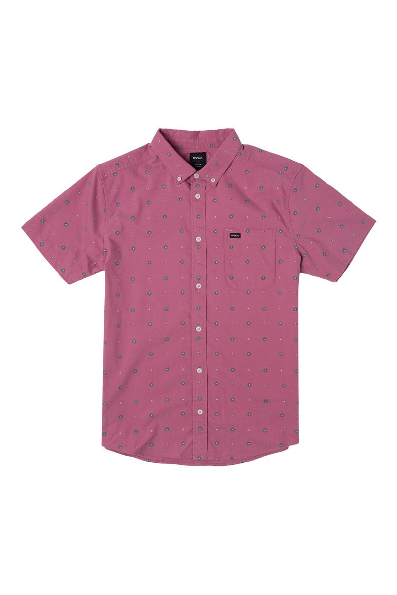 That'll Do Classic Fit Floral Print Short Sleeve Button-Down Shirt, Alternate, color, DUSTY PINK