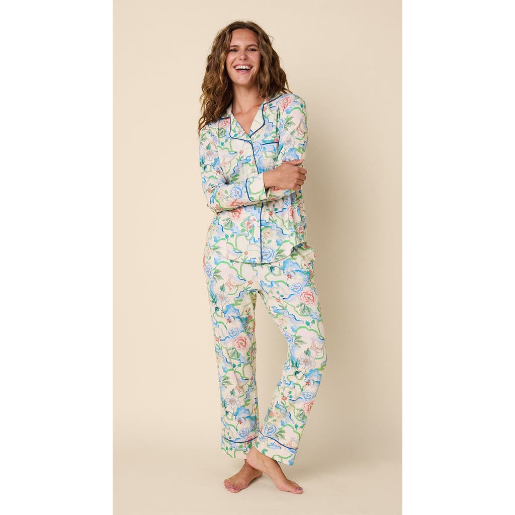 The Cat's Pajamas Pima Knit Pajama Print Set In Multi
