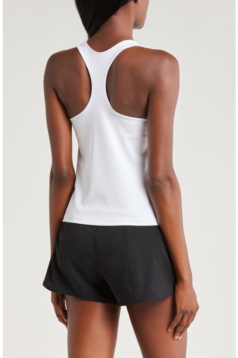 Dri-FIT Swoosh Bra Racerback Tank, Alternate, color, 100 WHITE/BLACK