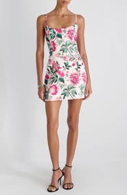 French Connection Christa Floral Satin Minidress