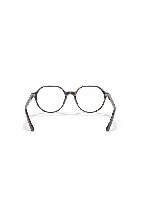 Ray Ban Ray-ban 49mm Round Optical Glasses In Brown
