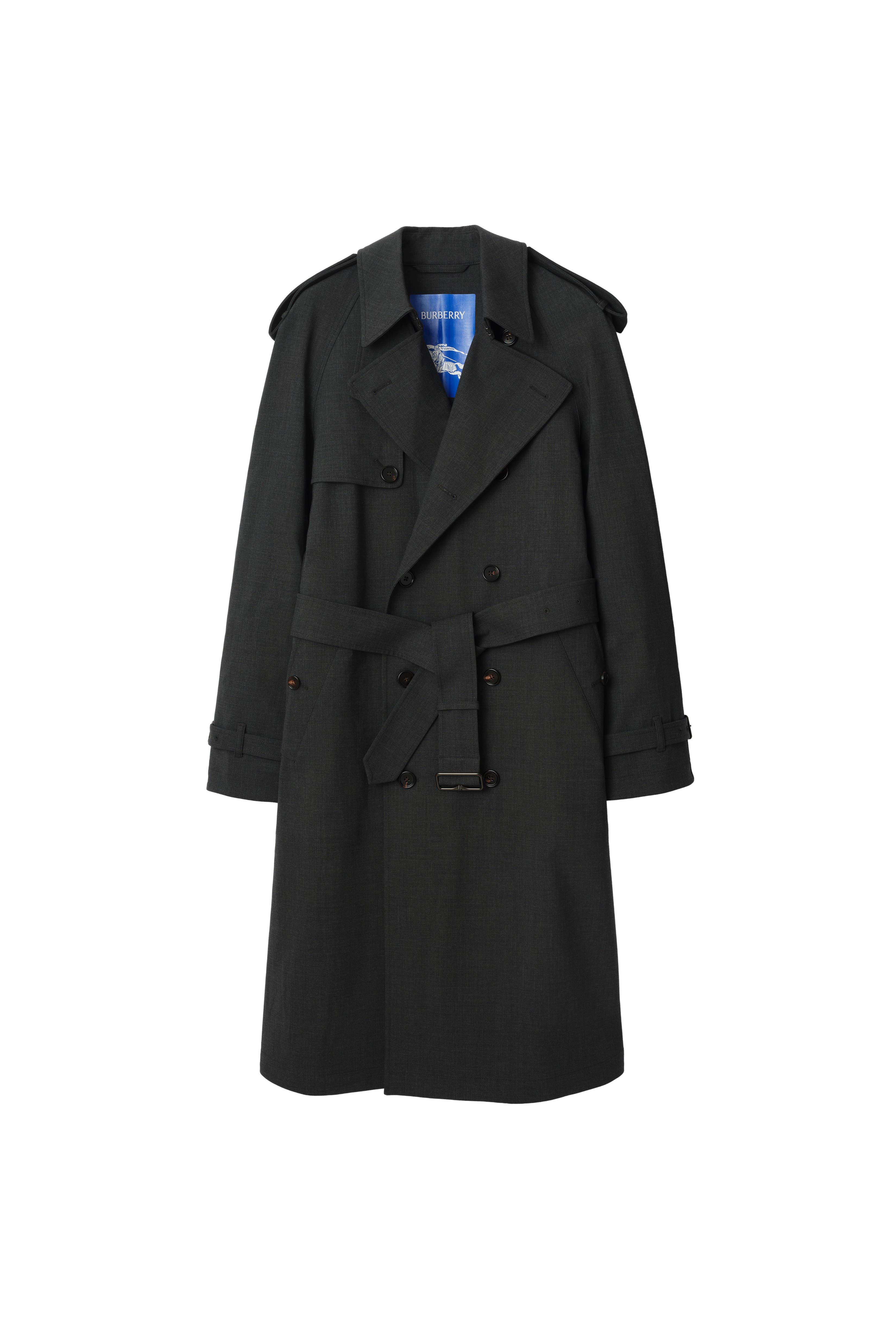 Long Bonded Stretch Wool Trench Coat - image 2