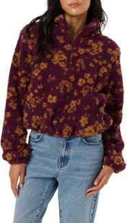 O'Neill Kacey High Pile Floral Half Zip Jacket