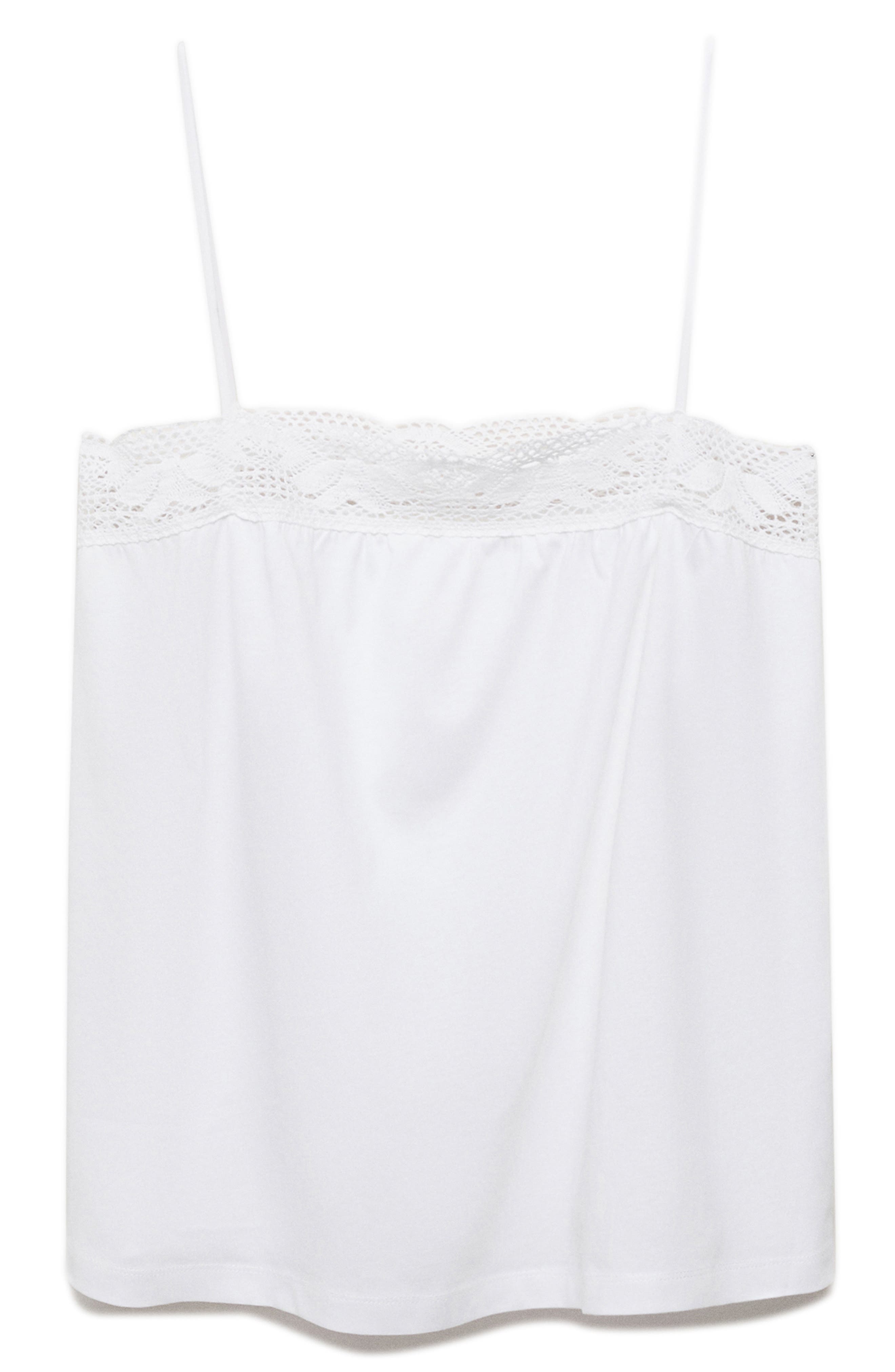 MANGO Lace Edge Cotton Camisole