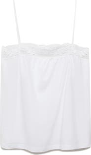 MANGO Lace Edge Cotton Camisole