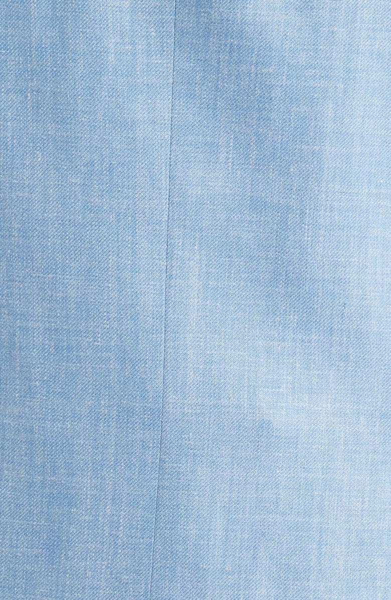 Peter Millar Hyperlight Soft Light Blue Mélange Silk & Linen Blend Sport Coat, Alternate, color, Light Blue