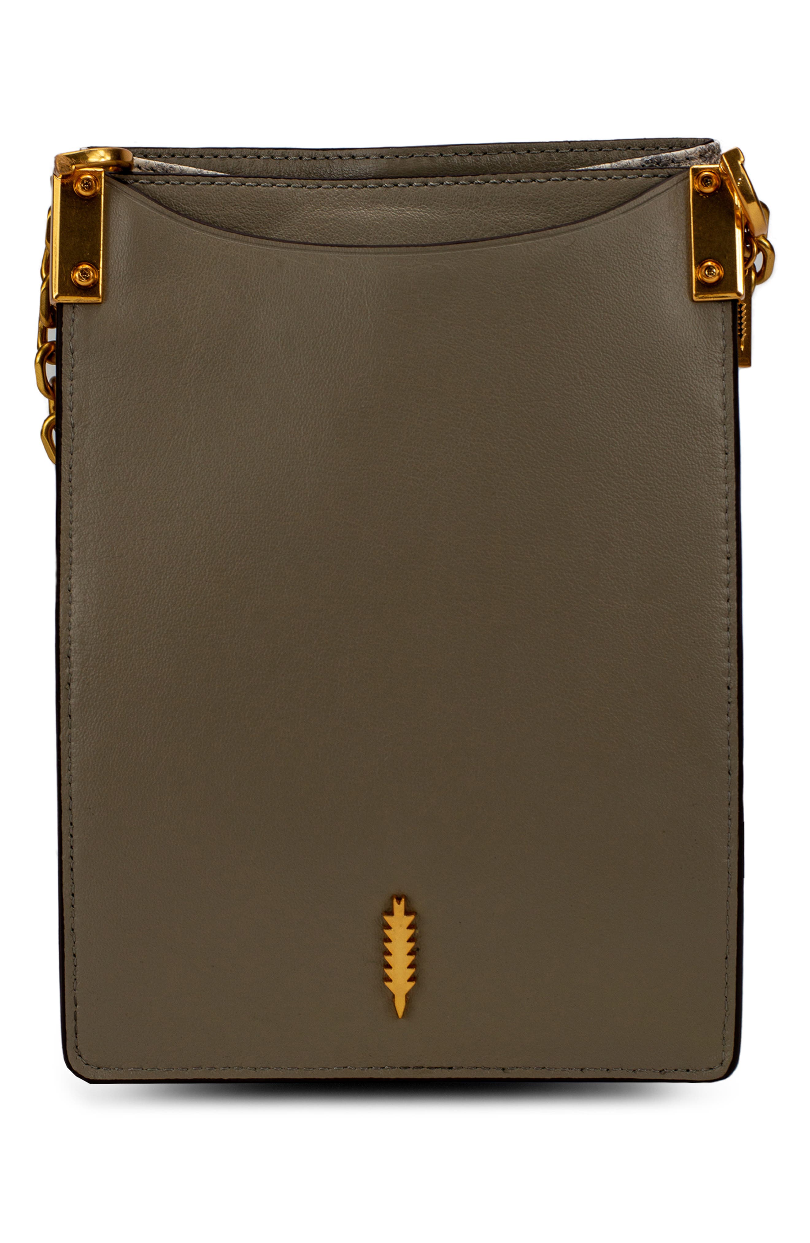 Thacker Pippa Snake Embossed Leather Crossbody Bag, Alternate, color, 