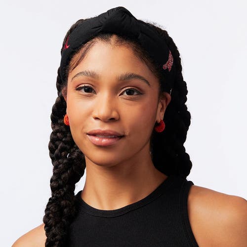 Lele Sadoughi Nba Chicago Bulls Embroidered Headband In Black