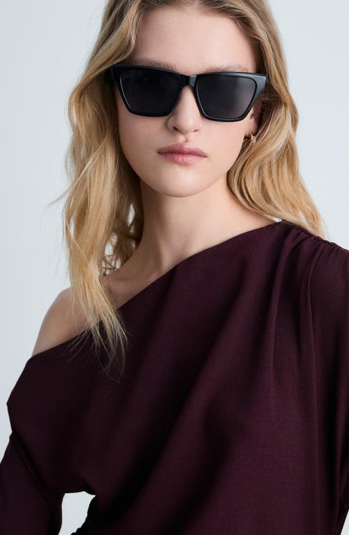 Mango Asymmetric Single Long Sleeve Midi Dress In Wine