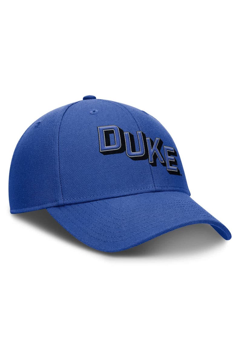 Nike Men's Nike Royal Duke Blue Devils Slanted Primetime Rise Performance Adjustable Hat, Alternate, color, Royal