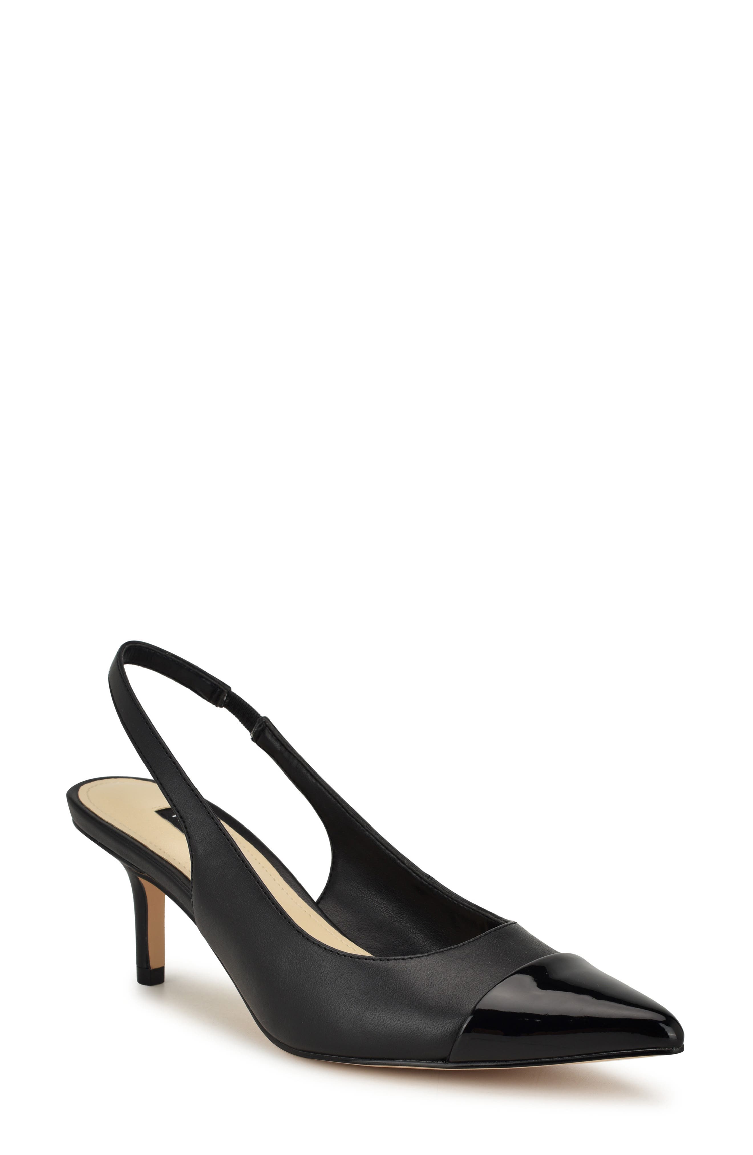 Nine West Awaie Slingback Pointed Cap Toe Pump, Main, color, 