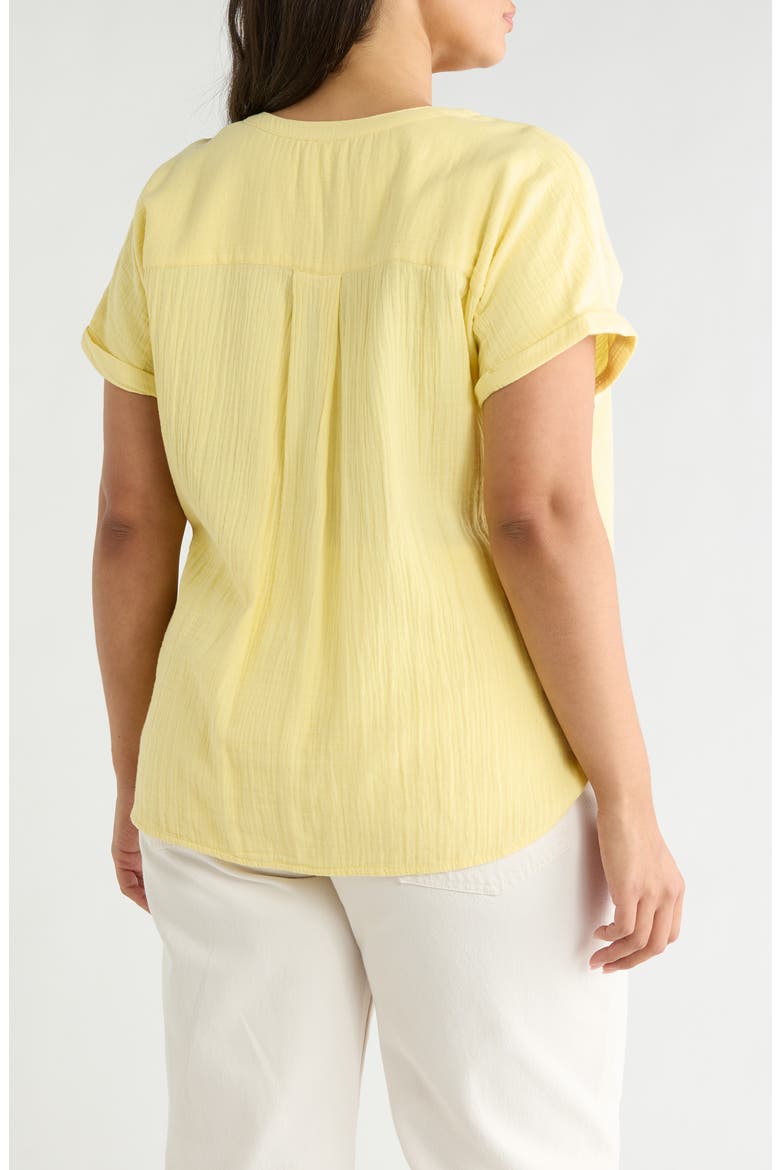 Cotton Gauze Popover Top, Alternate, color, YELLOW MELLOW