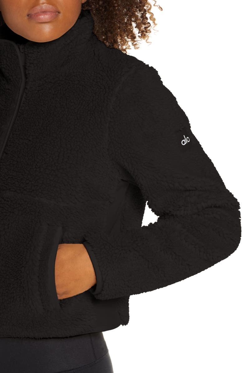 Alo Shanti Half Zip Faux Shearling Pullover, Alternate, color, 