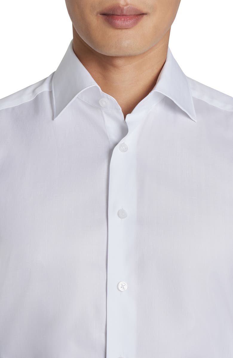 Jack Victor Adlam Solid Herringbone Dress Shirt, Alternate, color, White