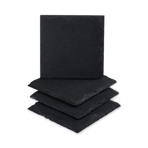 Twine Square Slate Coasters Set Of 4 In Brown