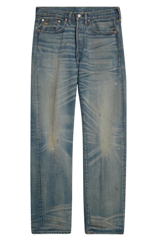 Double Rl Distressed Selvedge Straight Fit Jeans In Milner Wash