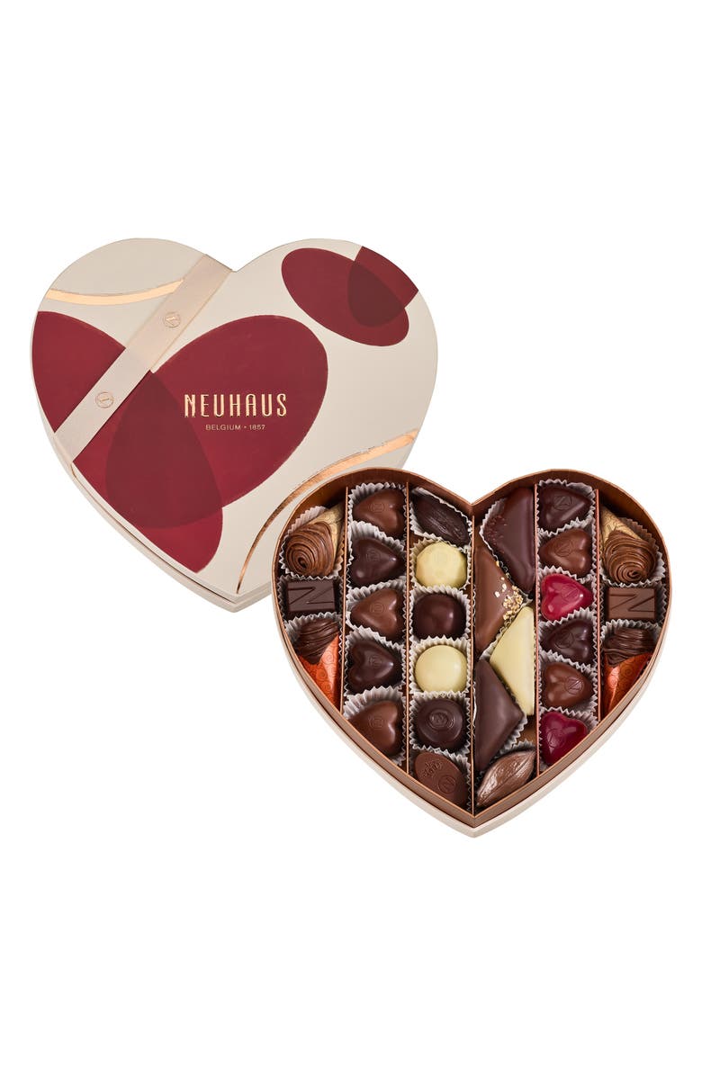 NEUHAUS Valentine Medium Assorted Chocolate Heart Box, Main, color, Red
