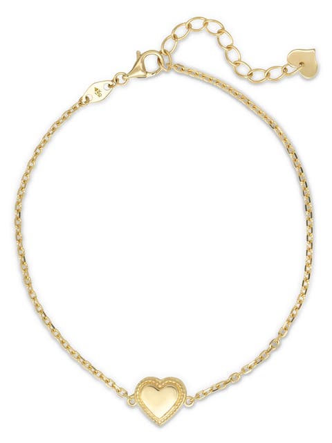 Sweet Heart Charm Chain Bracelet in 14K Gold
