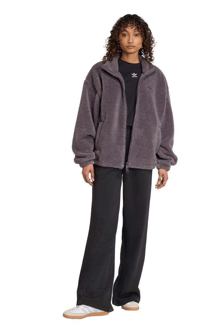 Essentials Fleece Wide Leg Pants, Alternate, color, BLACK/