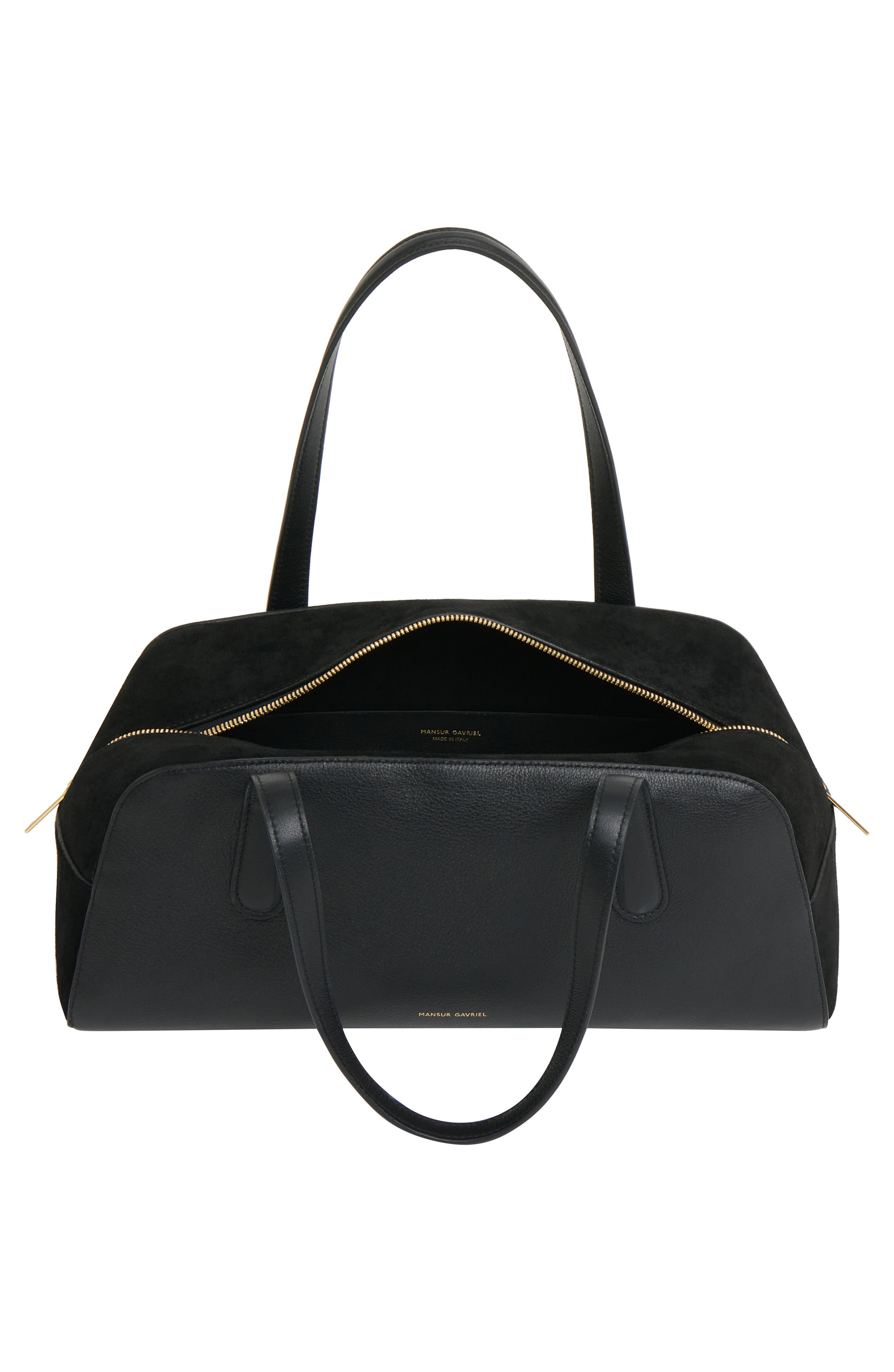 Mansur Gavriel Helios Top Handle Bag, Alternate, color, Black