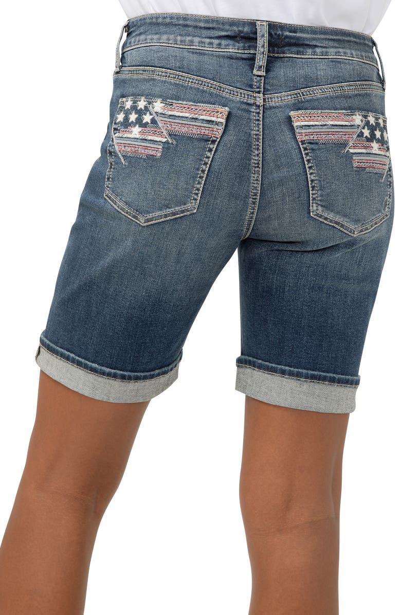 Silver Jeans Co. Suki Curvy Stretch Bermuda Denim Shorts, Alternate, color,