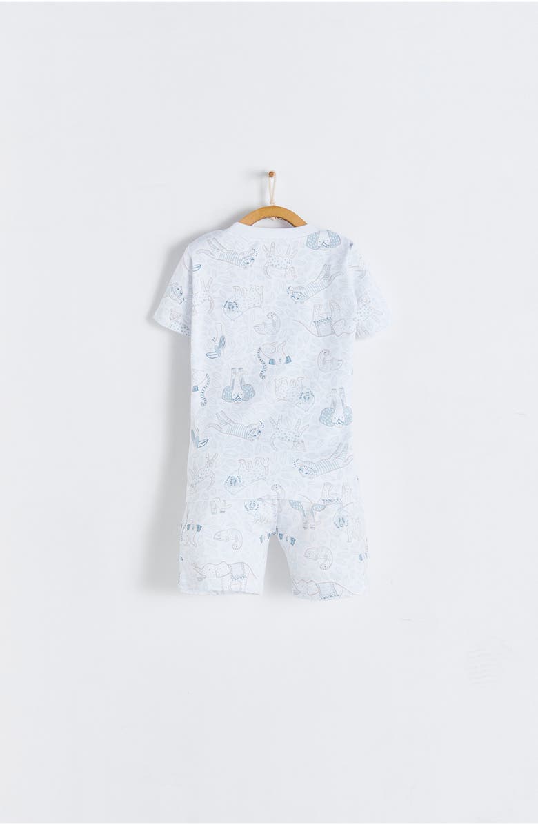 Babycottons Premium Peruvian Pima Cotton Manji Short Tee & Short Pajama Set for Little Kid, Alternate, color, Full Print