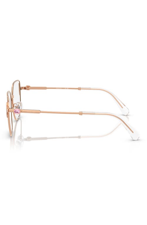Swarovski 53mm Square Optical Glasses In Rose Gold